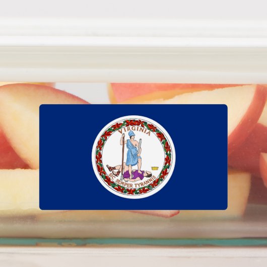 Patriottische labels met vlag van Virginia State (Aangebracht)