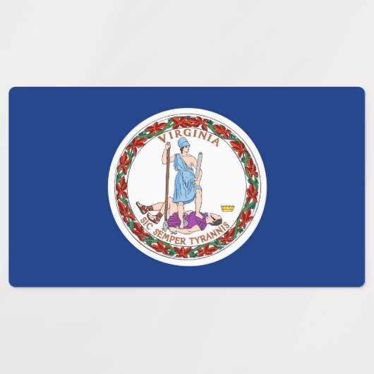 Patriottische labels met vlag van Virginia State (Design 2)