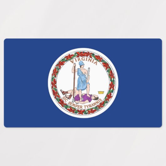 Patriottische labels met vlag van Virginia State (Design 1)