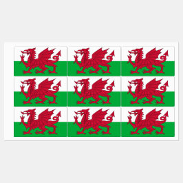 Patriottische labels met vlag van Wales