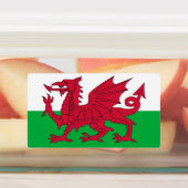Patriottische labels met vlag van Wales (Aangebracht)