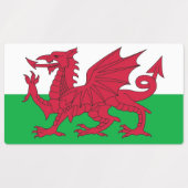 Patriottische labels met vlag van Wales (Design 1)