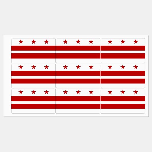 Patriottische labels met vlag van Washington DC (Vel)