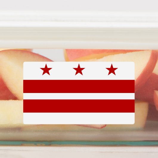 Patriottische labels met vlag van Washington DC (Aangebracht)