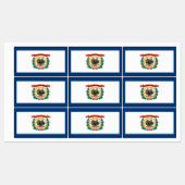 Patriottische labels met vlag van West Virginia (Vel)