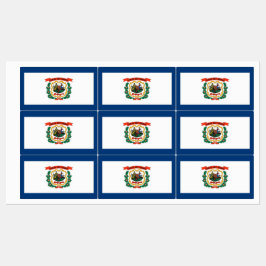 Patriottische labels met vlag van West Virginia