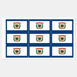 Patriottische labels met vlag van West Virginia
