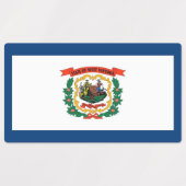 Patriottische labels met vlag van West Virginia (Design 2)