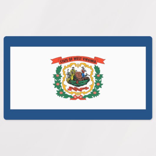 Patriottische labels met vlag van West Virginia (Design 2)