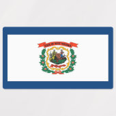 Patriottische labels met vlag van West Virginia (Design 1)
