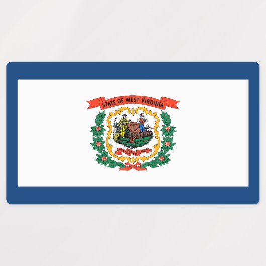 Patriottische labels met vlag van West Virginia (Design 1)