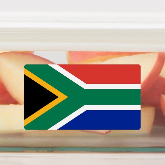 Patriottische labels met vlag van Zuid-Afrika (Aangebracht)
