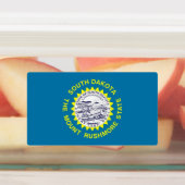 Patriottische labels met vlag van Zuid-Dakota (Aangebracht)