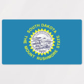 Patriottische labels met vlag van Zuid-Dakota (Design 2)