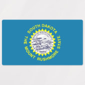Patriottische labels met vlag van Zuid-Dakota (Design 1)