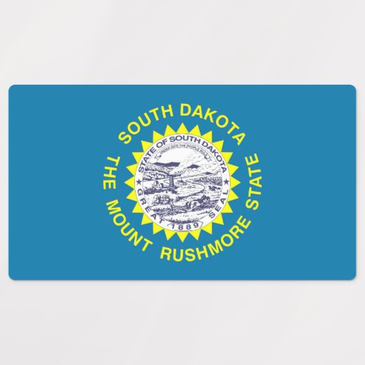 Patriottische labels met vlag van Zuid-Dakota (Design 1)