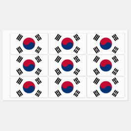 Patriottische labels met vlag van Zuid-Korea