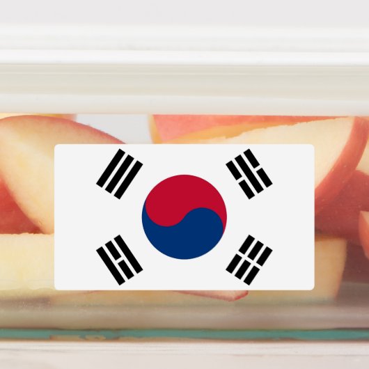 Patriottische labels met vlag van Zuid-Korea (Aangebracht)