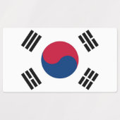 Patriottische labels met vlag van Zuid-Korea (Design 2)
