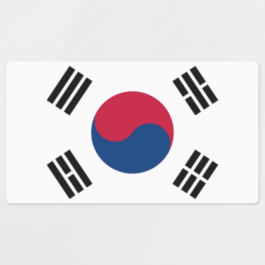 Patriottische labels met vlag van Zuid-Korea (Design 1)