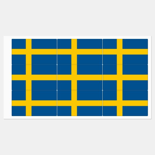 Patriottische labels met vlag van Zweden (Vel)