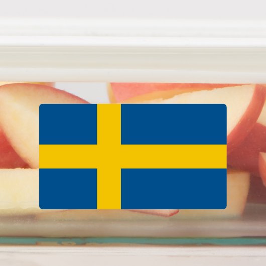 Patriottische labels met vlag van Zweden (Aangebracht)