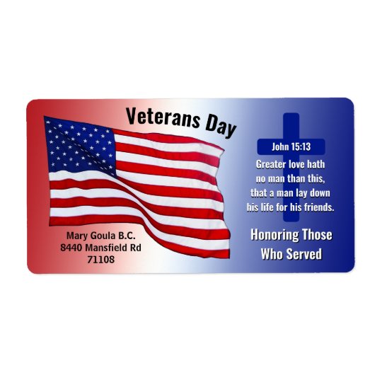 Patriottische labels voor speciale orderveteranen (Voorkant)