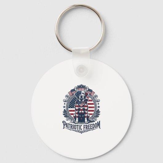Patriottische Labrado Retriever Vector Grafische T Sleutelhanger (Voorkant)