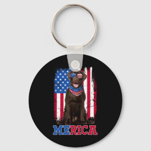 Patriottische Labrador 4 juli VS Patriottische Cho Sleutelhanger