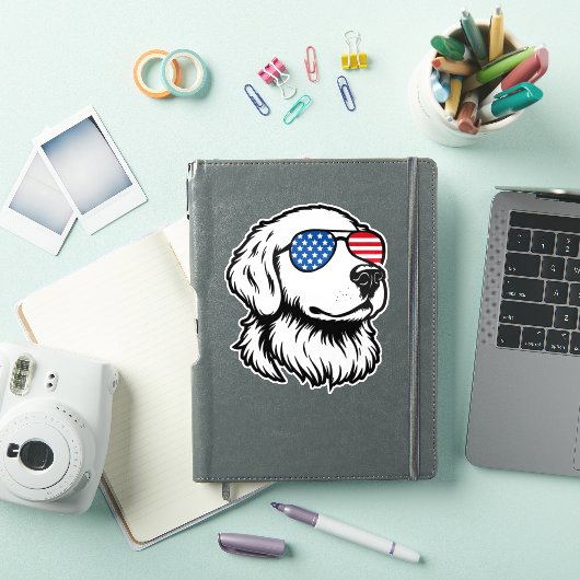 Patriottische Labrador Amerikaanse Onafhankelijkhe Sticker (iPad Cover)