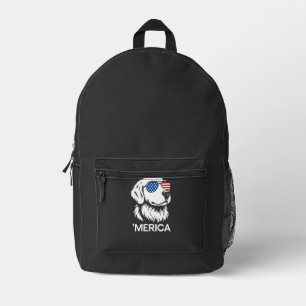 Patriottische Labrador Amerikaanse Vlag Vier Juli Bedrukte Rugzak