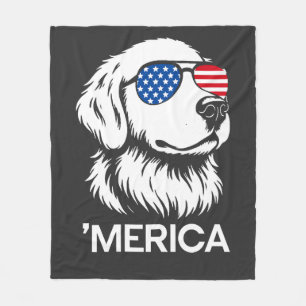 Patriottische Labrador Amerikaanse Vlag Vier Juli Fleece Deken