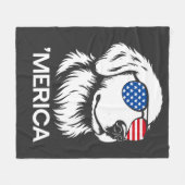 Patriottische Labrador Amerikaanse Vlag Vier Juli Fleece Deken (Voorkant (Horizontaal))
