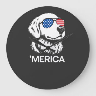 Patriottische Labrador Amerikaanse Vlag Vier Juli Grote Klok