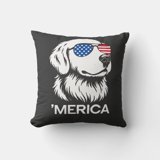 Patriottische Labrador Amerikaanse Vlag Vier Juli Kussen (Voorkant)