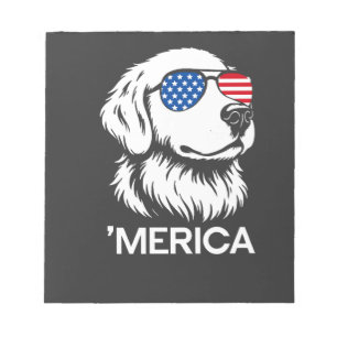 Patriottische Labrador Amerikaanse Vlag Vier Juli Notitieblok