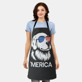 Patriottische Labrador Amerikaanse Vlag Vier Juli Schort (Gedragen)