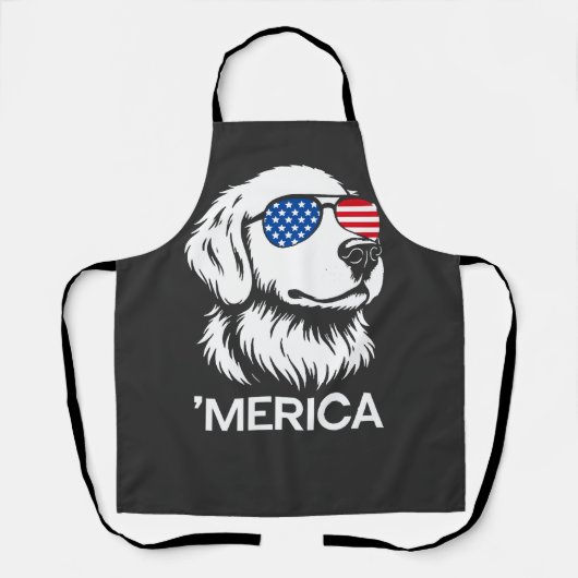 Patriottische Labrador Amerikaanse Vlag Vier Juli Schort (Voorkant)