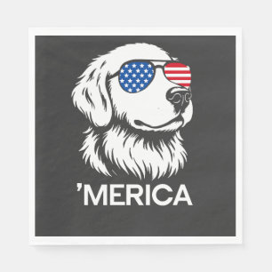 Patriottische Labrador Amerikaanse Vlag Vier Juli Servet
