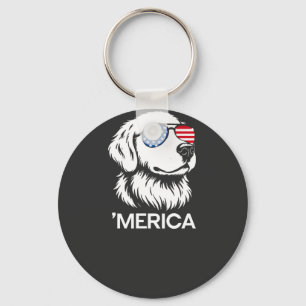 Patriottische Labrador Amerikaanse Vlag Vier Juli Sleutelhanger