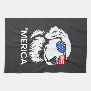 Patriottische Labrador Amerikaanse Vlag Vier Juli Theedoek