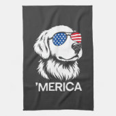 Patriottische Labrador Amerikaanse Vlag Vier Juli Theedoek (Verticaal)
