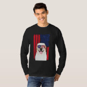 Patriottische labrador Dog 4 juli Verenigde Staten T-shirt (Voorkant volledig)