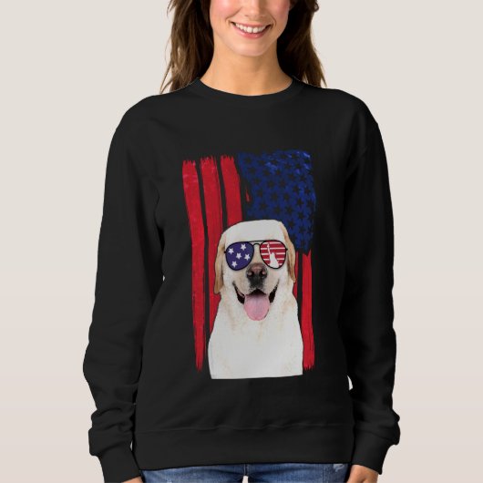 Patriottische labrador Dog 4 juli Verenigde Staten Trui (Voorkant)