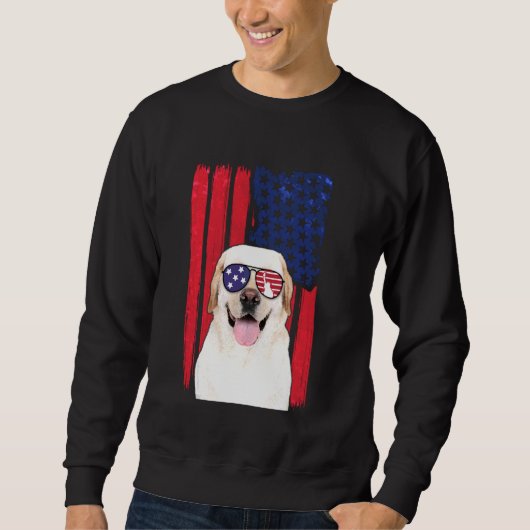 Patriottische labrador Dog 4 juli Verenigde Staten Trui (Voorkant)
