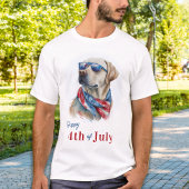 Patriottische labrador Dog USA Flag Happy 4 juli T-shirt