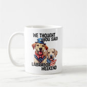 Patriottische Labrador Dogs Quote Grappige Humor Koffiemok (Links)