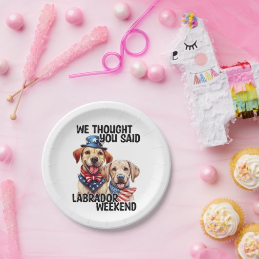 Patriottische Labrador Dogs Quote Grappige Humor Papieren Bordje (Feest)