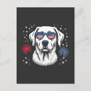Patriottische Labrador met USA zonnebril Briefkaart