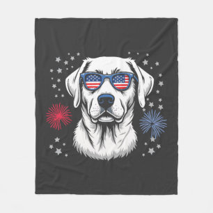 Patriottische Labrador met USA-zonnebril Fleece Deken